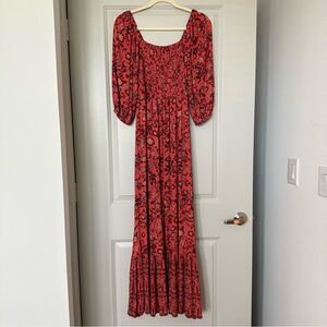Coral Floral Maxi Dress